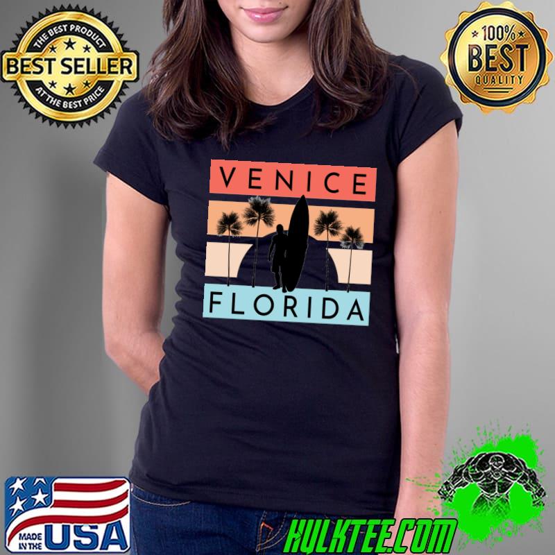 Venice Florida Beach Surfing Summer Vacation T-Shirt Ladies Tee Venice Florida Beach Surfing Summer Vacation T-Shirt Ladies Tee