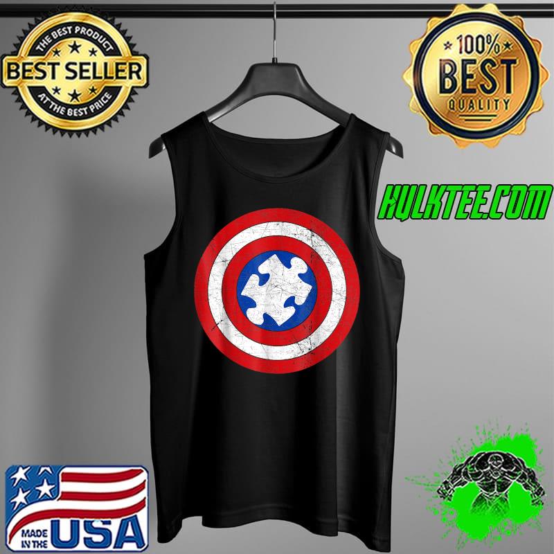 Vintage Autism Awareness - Autism Superhero Shield Puzzle T-Shirt Tank Top Vintage Autism Awareness - Autism Superhero Shield Puzzle T-Shirt Tank Top