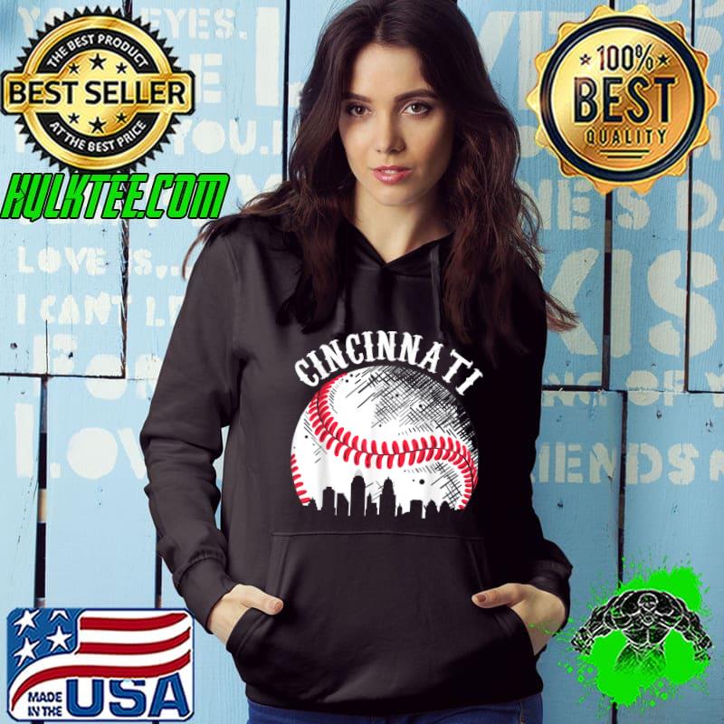 Vintage Cincinnati Skyline City Baseball Tee Met At Gameday T-Shirt