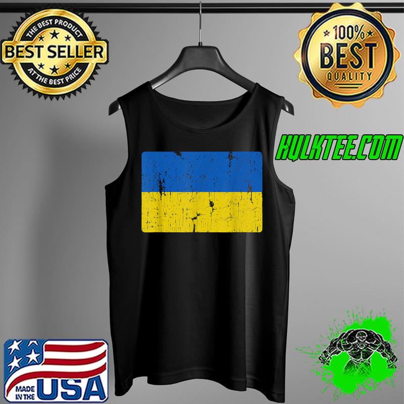 Vintage Ukrainian Flag Of Ukraine Retro Style Men Women Gift T-Shirt Tank Top Vintage Ukrainian Flag Of Ukraine Retro Style Men Women Gift T-Shirt Tank Top
