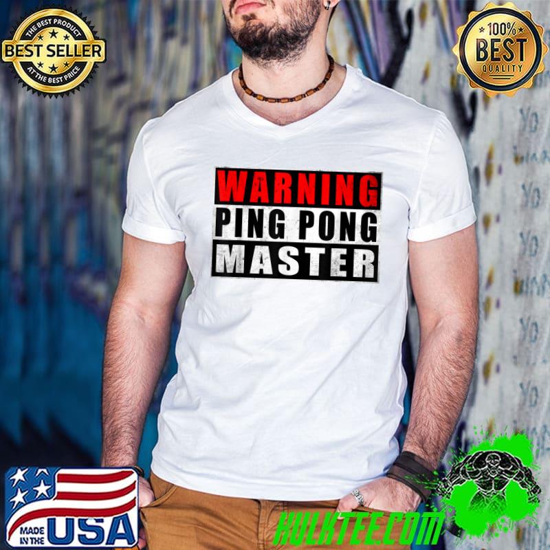 Warning Ping Pong Master Table Tennis Vintage T-Shirt Guys V Neck Warning Ping Pong Master Table Tennis Vintage T-Shirt Guys V Neck