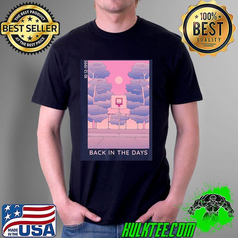 90s anime basketball sunset vaporwave shirt