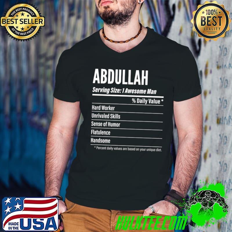 Abdullah Serving Size, Nutrition Label Calories Premium T-Shirt Guys V Neck Abdullah Serving Size, Nutrition Label Calories Premium T-Shirt Guys V Neck