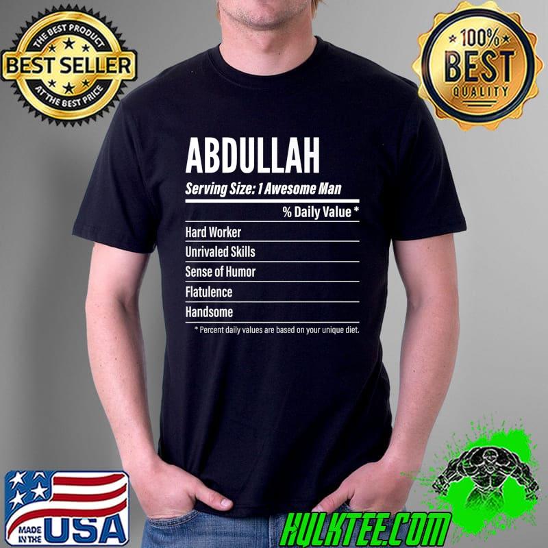 Abdullah Serving Size, Nutrition Label Calories Premium T-Shirt Abdullah Serving Size, Nutrition Label Calories Premium T-Shirt