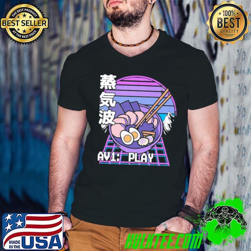 Aesthetic ramen 90s retrowave sunset pastel goth Guys V Neck Aesthetic ramen 90s retrowave sunset pastel goth Guys V Neck