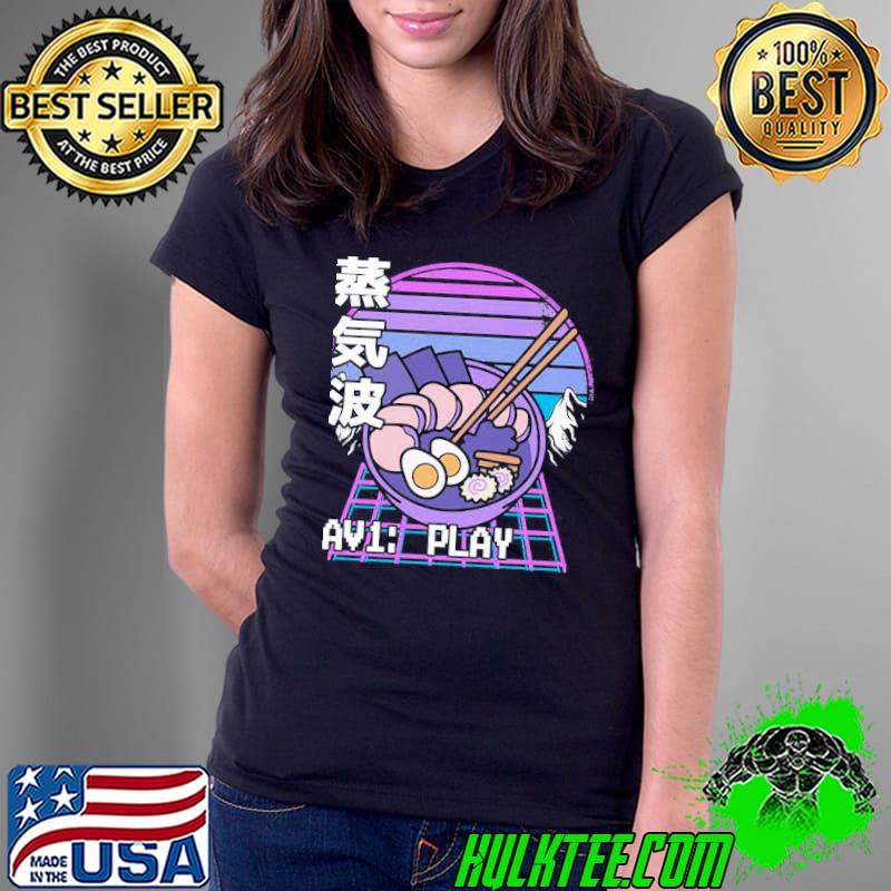 Aesthetic ramen 90s retrowave sunset pastel goth Ladies Tee Aesthetic ramen 90s retrowave sunset pastel goth Ladies Tee