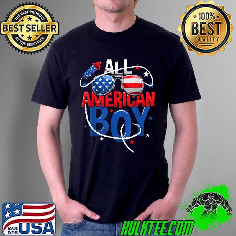 All American Boy 4th of July Kids Toddler Boys Family Teens T-Shirt