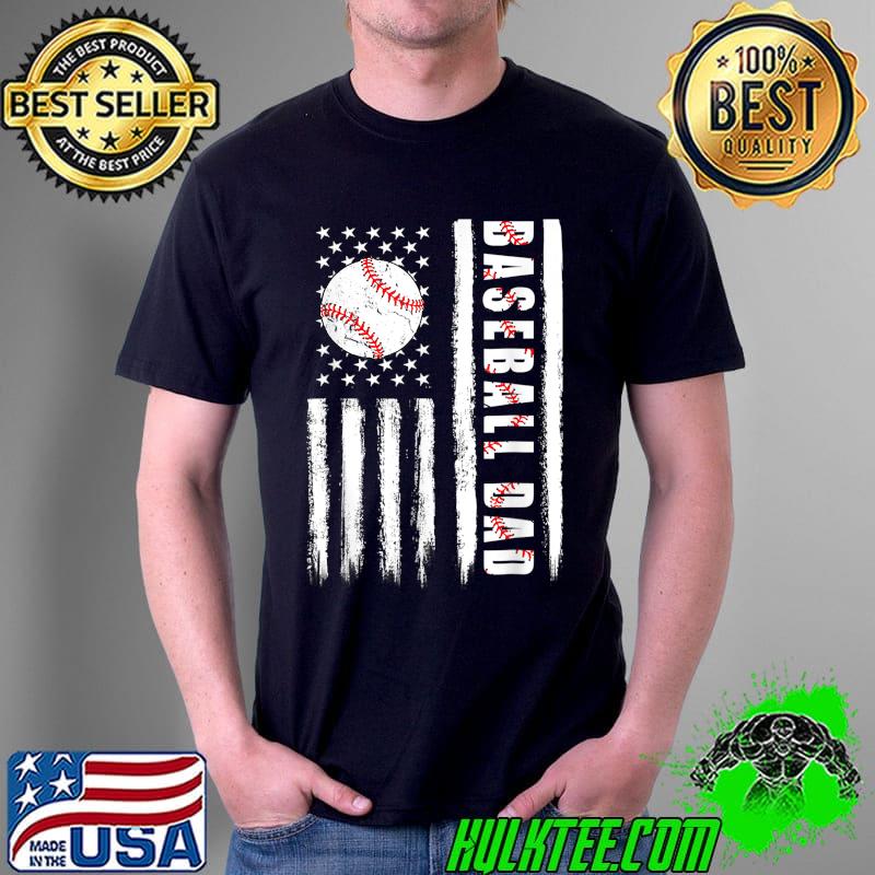 American Flag Vintage Baseball Dad Daddy Father's Day gift T-Shirt
