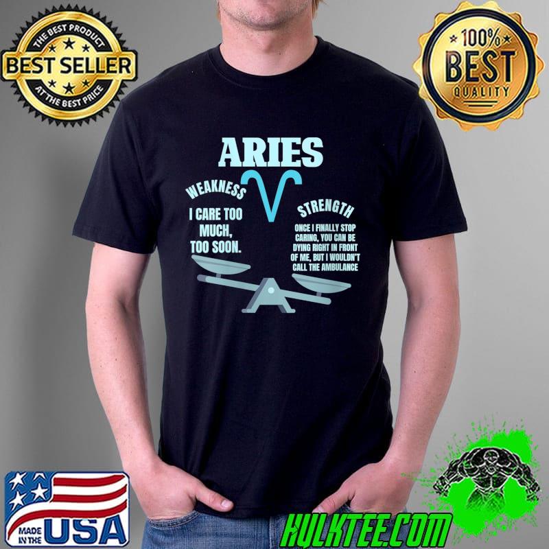 Aries Zodiac Sign Facts Funny Quote Horoscope Astrology T-shirt