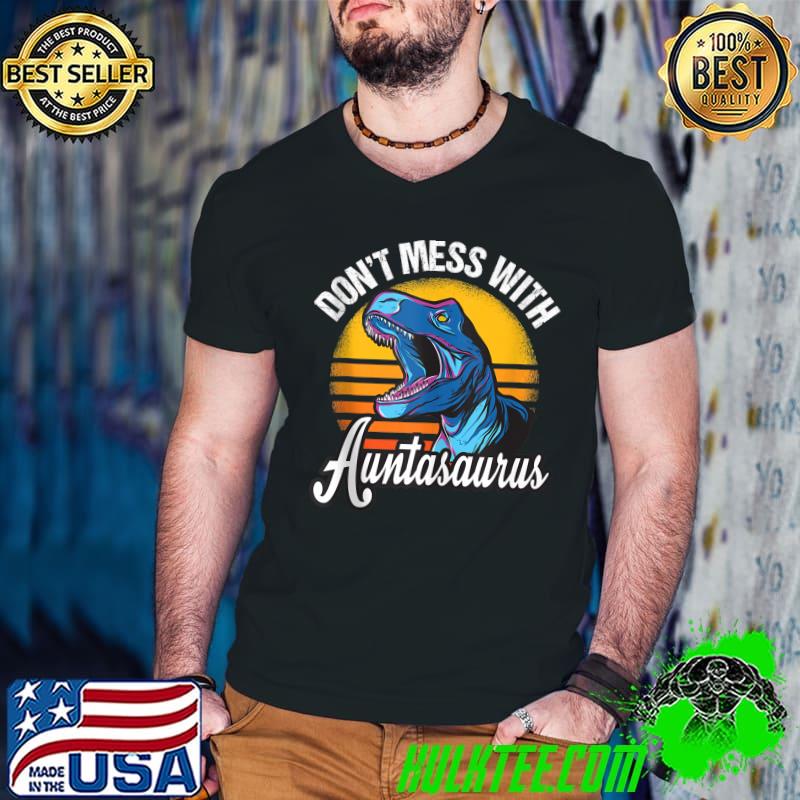 Auntiesaurus T Rex Dinosaur Auntie Saurus Family Matching T- Guys V Neck Auntiesaurus T Rex Dinosaur Auntie Saurus Family Matching T- Guys V Neck