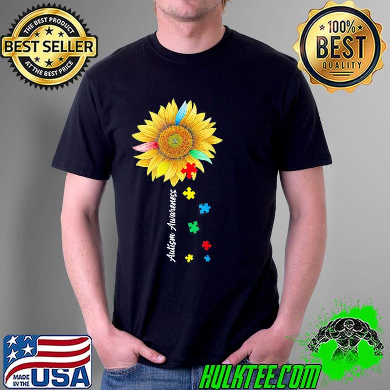 Autism awareness day autistic sunflower shirt