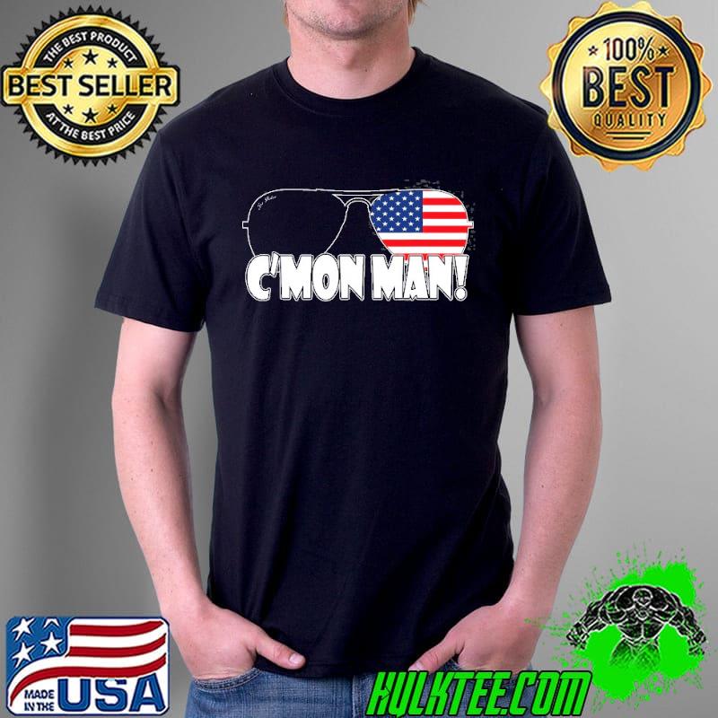 Biden aviator sunglasses patriotic usa flag c'mon man! shirt