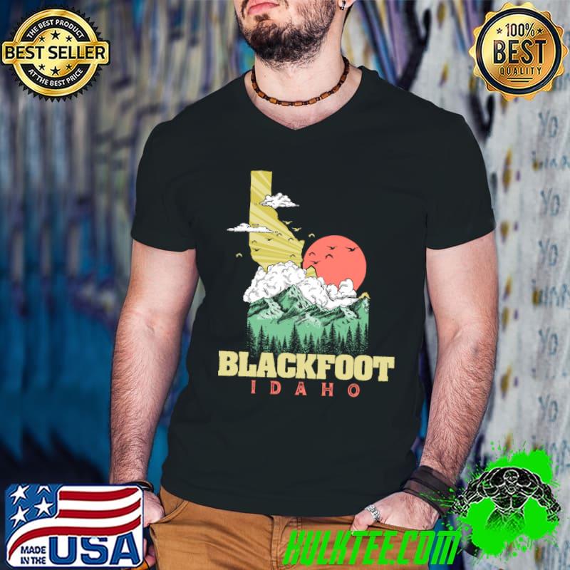Blackfoot Idaho Outdoors, Nature & Mountains Vintage State T- Guys V Neck Blackfoot Idaho Outdoors, Nature & Mountains Vintage State T- Guys V Neck