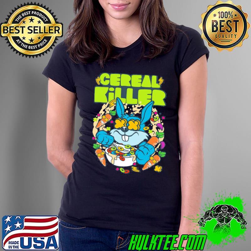 Cereal killer colorfully illustrated bunny rabbit crazy carrots Ladies Tee Cereal killer colorfully illustrated bunny rabbit crazy carrots Ladies Tee
