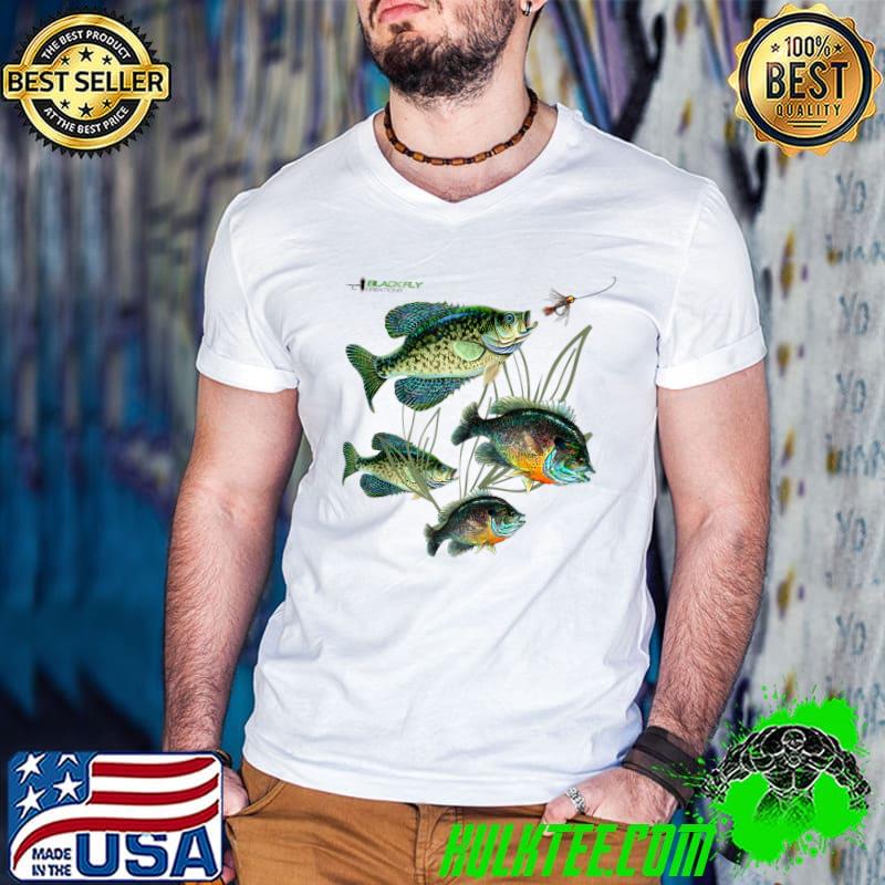 Crappie Bluegill Fishing Shirts Hoodies Black Fly T-Shirt