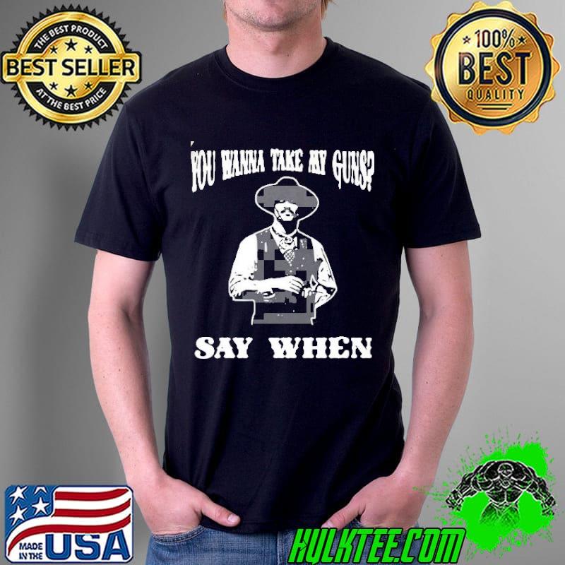 Doc holliday tombstone you wanna take my guns say when vintage shirt