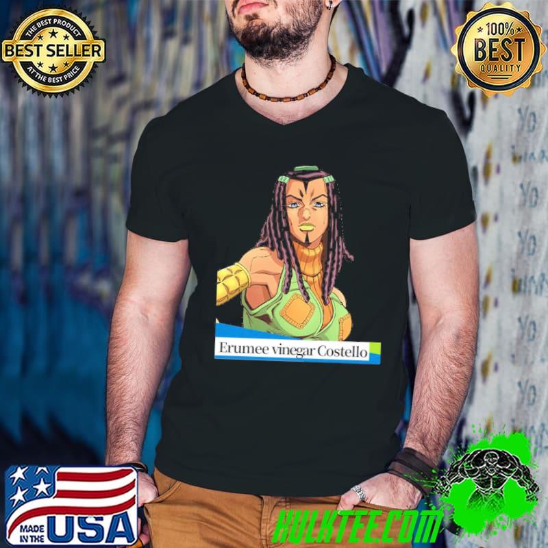 Erumee vinegar costello jojo's bizarre anime manga Guys V Neck Erumee vinegar costello jojo's bizarre anime manga Guys V Neck