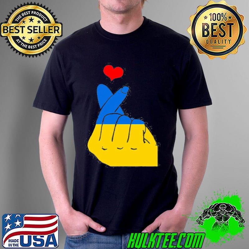 Finger heart Ukraine flag shirt