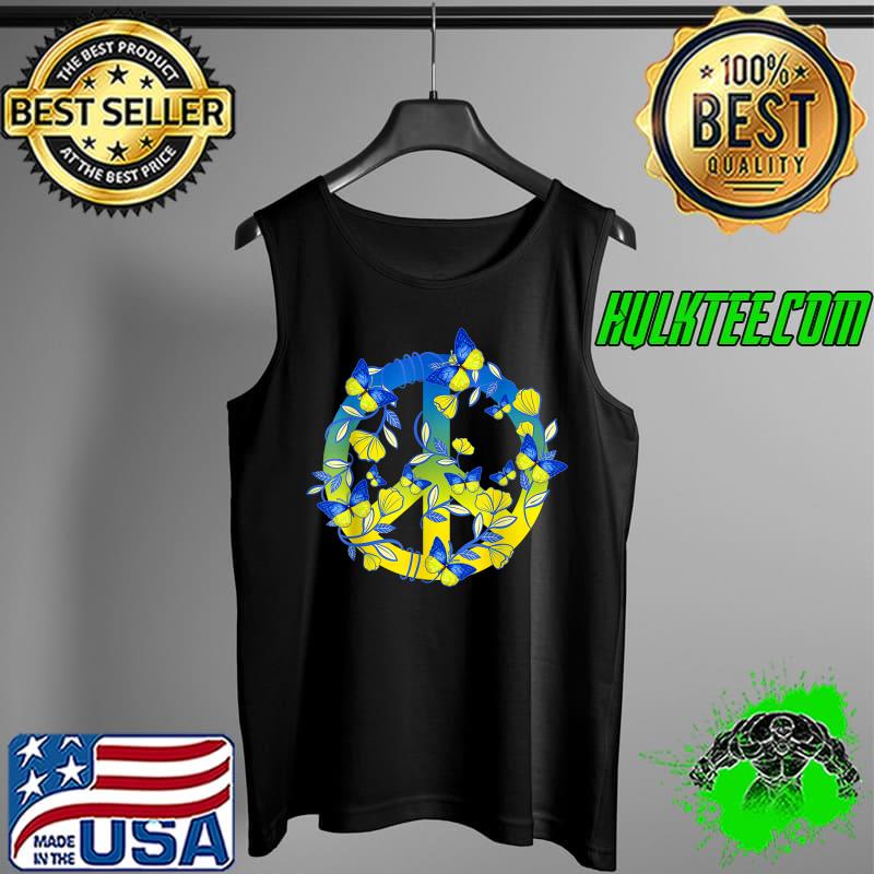 Floral Peace Sign Ukraine T-Shirt Tank Top Floral Peace Sign Ukraine T-Shirt Tank Top