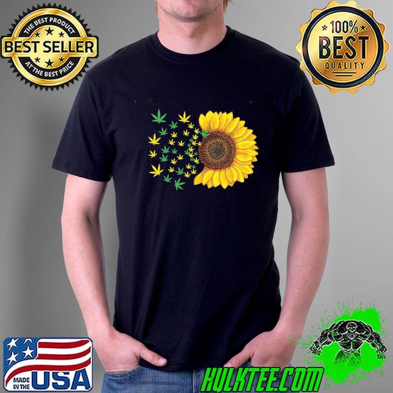 Funny hippie sunflower weed cannabis peace shirt Funny hippie sunflower weed cannabis peace shirt