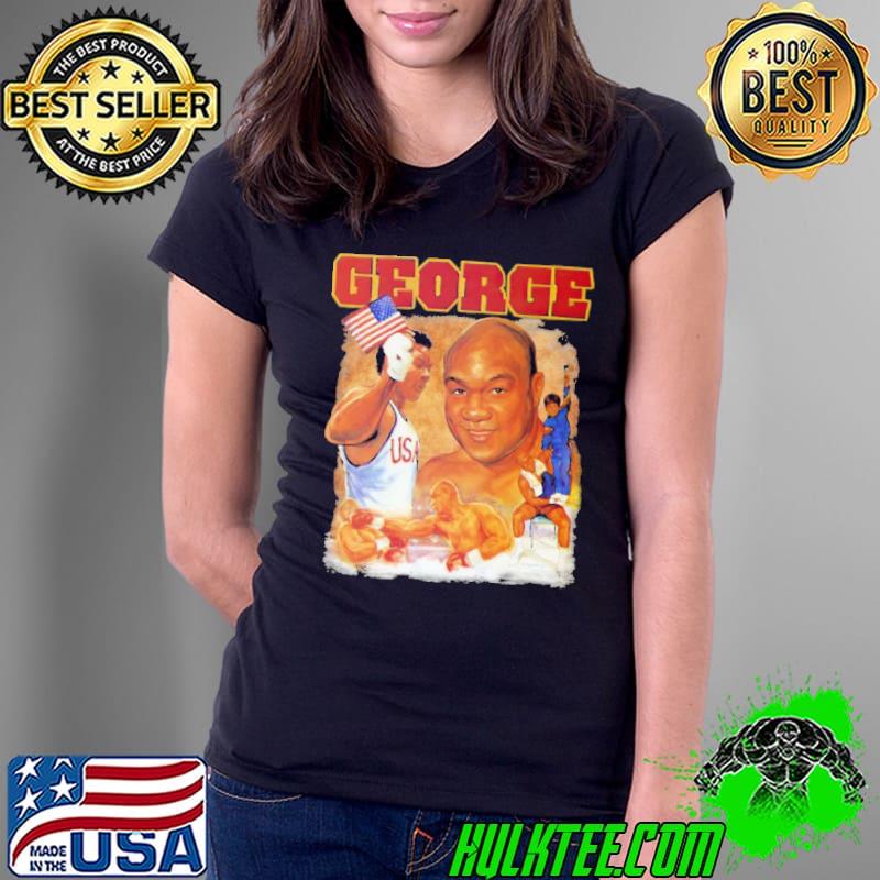 George Forman USA American Flag Boxing Shirt Ladies Tee George Forman USA American Flag Boxing Shirt Ladies Tee
