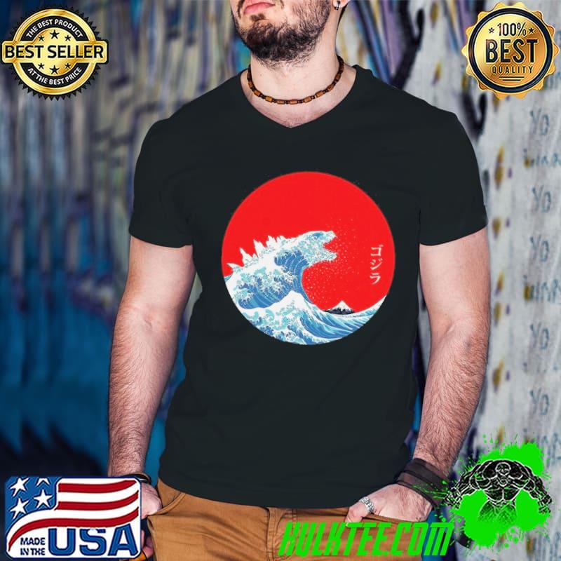 Godzilla in the great wave off kanagawa art shirt Godzilla in the great wave off kanagawa art shirt