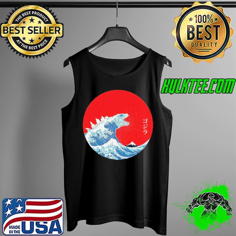 Godzilla in the great wave off kanagawa art Tank Top Godzilla in the great wave off kanagawa art Tank Top