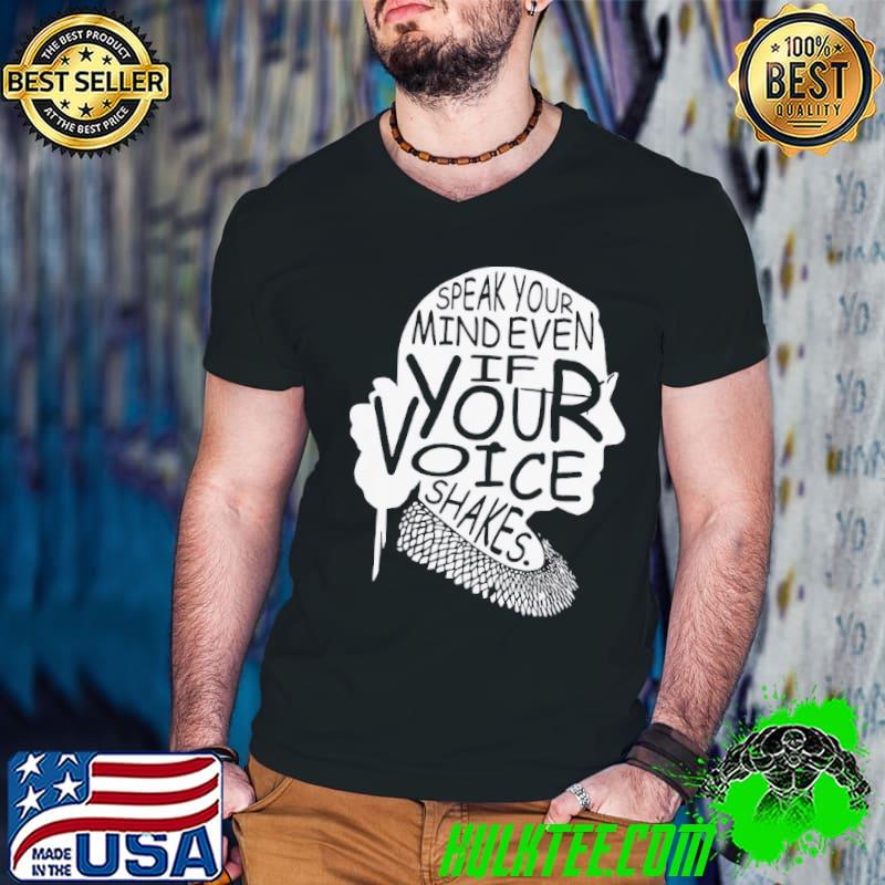 Great notorious rbg speak your mind even if your voice shakes Guys V Neck Great notorious rbg speak your mind even if your voice shakes Guys V Neck