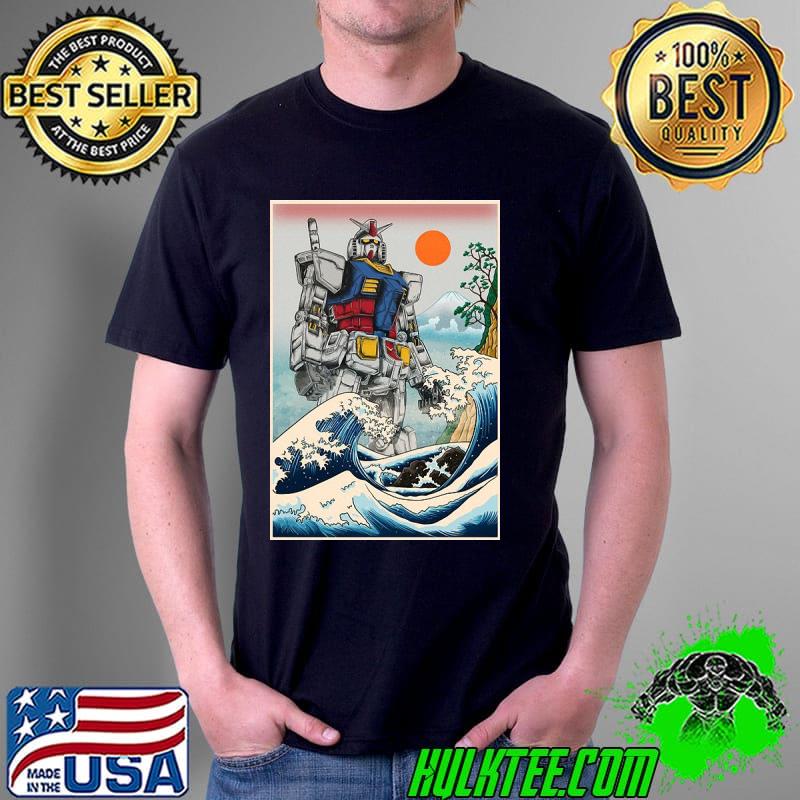 Gundam japanese great wave shirt
