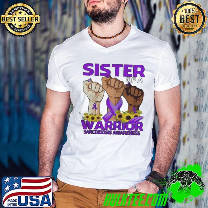 Hand sister of a warrior sarcoidosis awareness sunflower Guys V Neck Hand sister of a warrior sarcoidosis awareness sunflower Guys V Neck