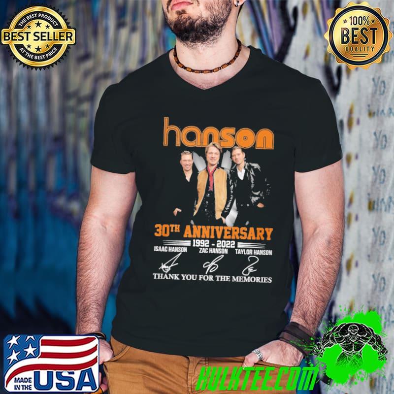 Hanson 30th anniversary 1992 2022 thank you for the memories shirt