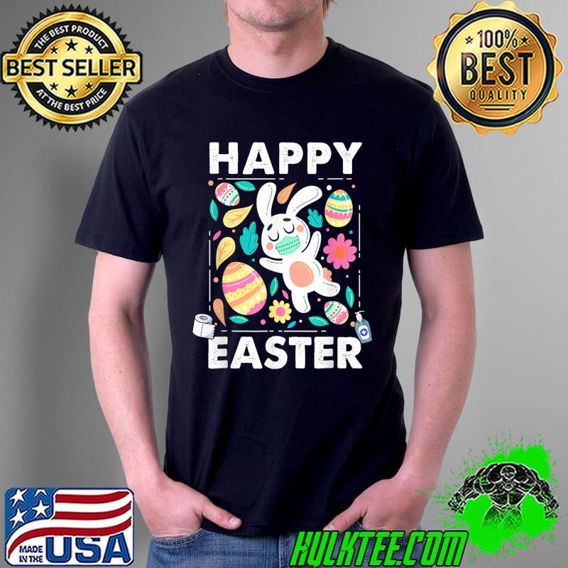 Happy Easter Day Cute Mask Wearing Bunny For Men Women T-Shirt