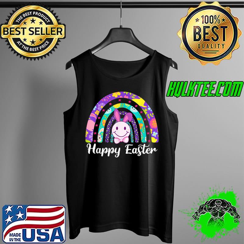 Happy Easter Rainbow Bunny With Leopard For Easter Day T-Shirt Tank Top Happy Easter Rainbow Bunny With Leopard For Easter Day T-Shirt Tank Top
