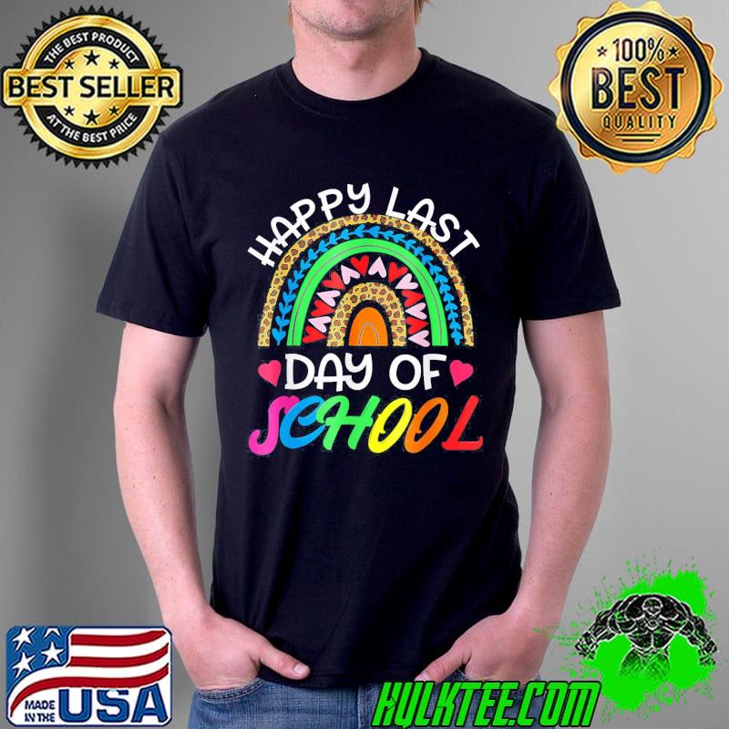 Happy Last Day of School Rainbow Leopard Graduation T-Shirt