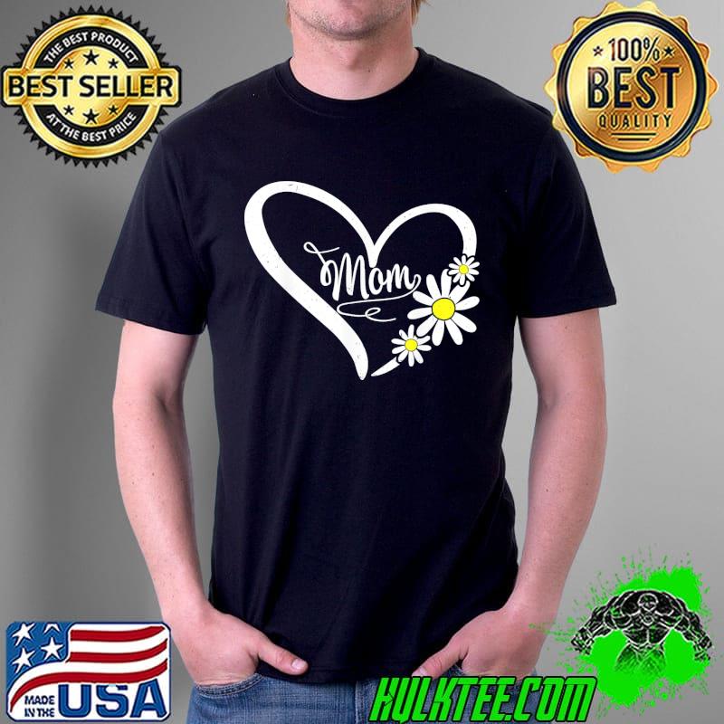 Happy Mother’s Day Mom Heart Daisy Flower Rainbow T-Shirt