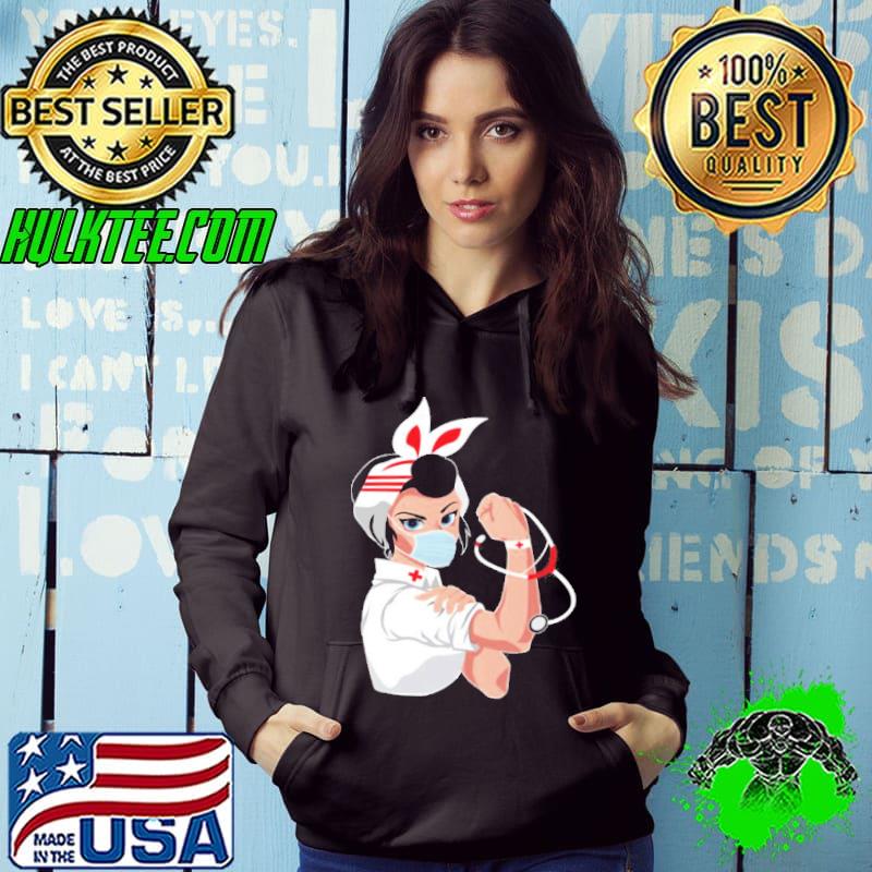 Healthcare worker we can do it rosie the riveter wearing mask Hoodie Healthcare worker we can do it rosie the riveter wearing mask Hoodie
