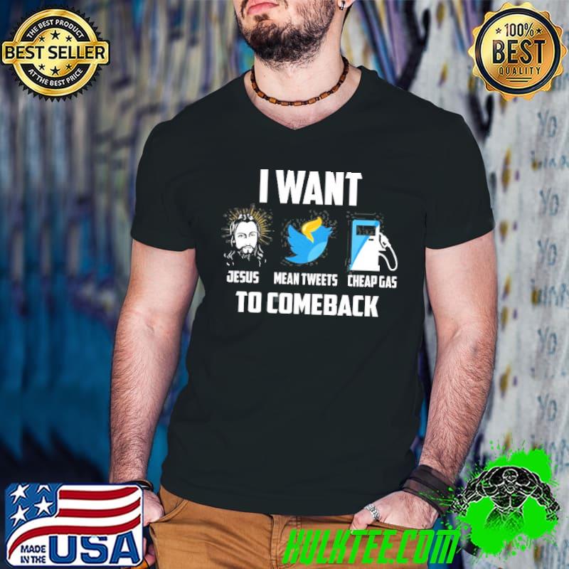 I want Jesus mean tweets cheap gas to comeback funny christian pro Trump Guys V Neck I want Jesus mean tweets cheap gas to comeback funny christian pro Trump Guys V Neck