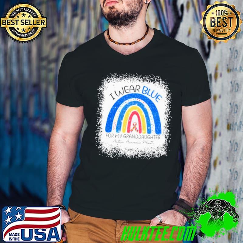 I Wear Blue For My Granddaughter Cancer Autism Awareness Month Rainbow shirt