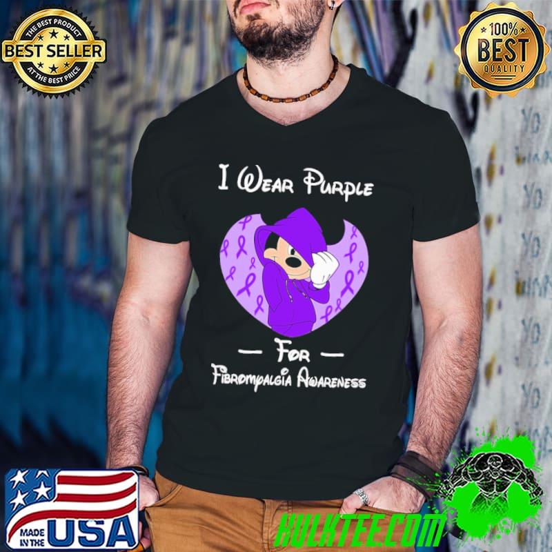 I Wear Purple For Fibromyalgia Awareness Mickey Shirt