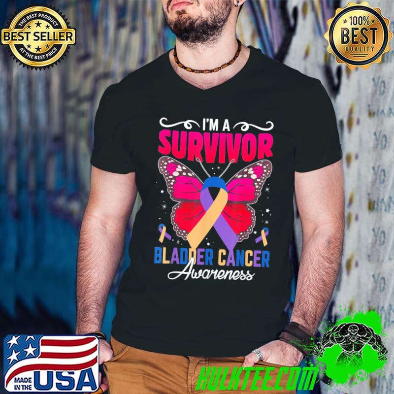 I’m A Survivor Butterfly Bladder Cancer Awareness Warriors T-Shirt