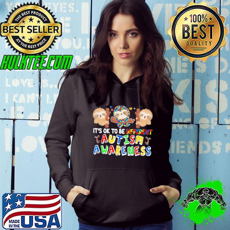 it’s OK To Be Different Autism Awareness Puzzle Ribbon Sloth T-Shirt Hoodie it’s OK To Be Different Autism Awareness Puzzle Ribbon Sloth T-Shirt Hoodie
