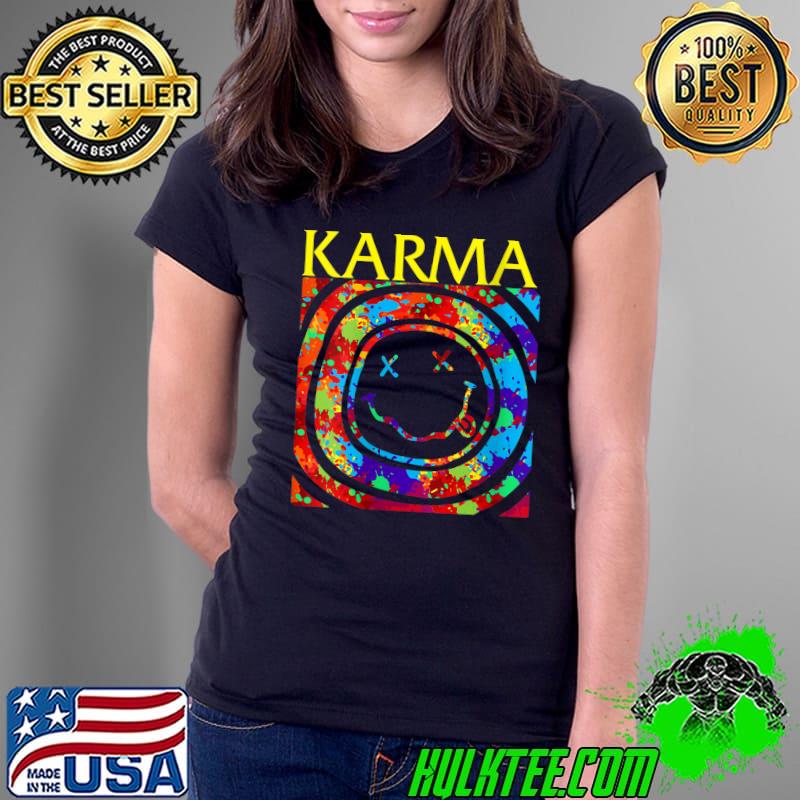 Karma Buddha Yoga Vintage Universal Law Buddhism positive T- Ladies Tee Karma Buddha Yoga Vintage Universal Law Buddhism positive T- Ladies Tee