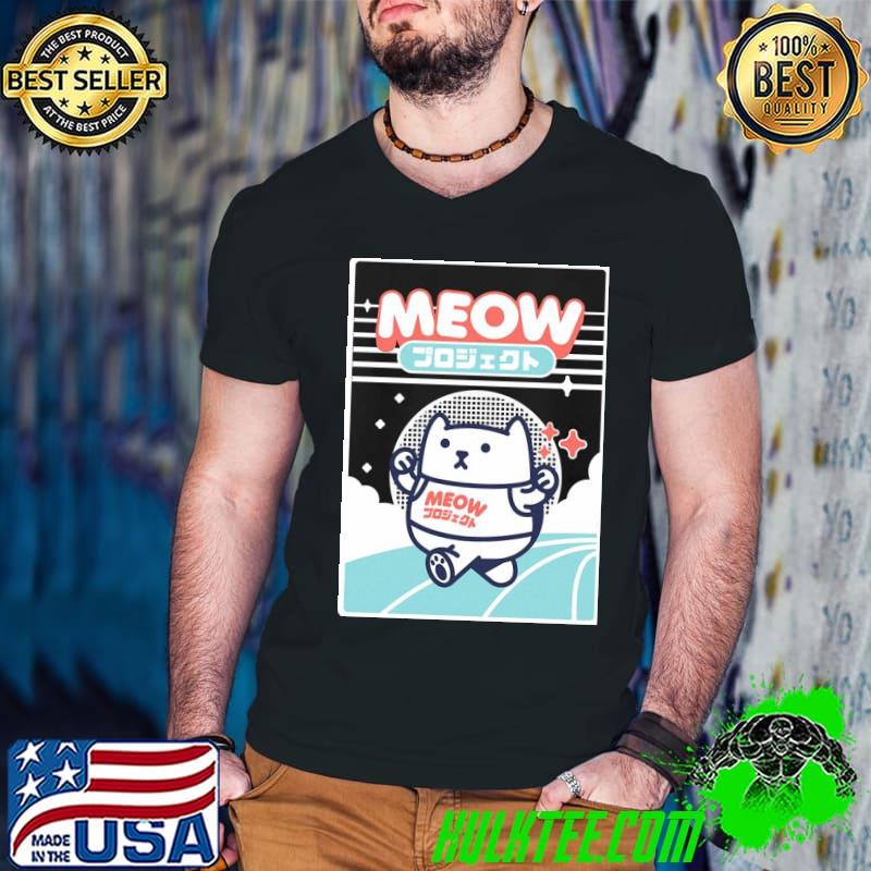 KawaiI running cat meow shirt
