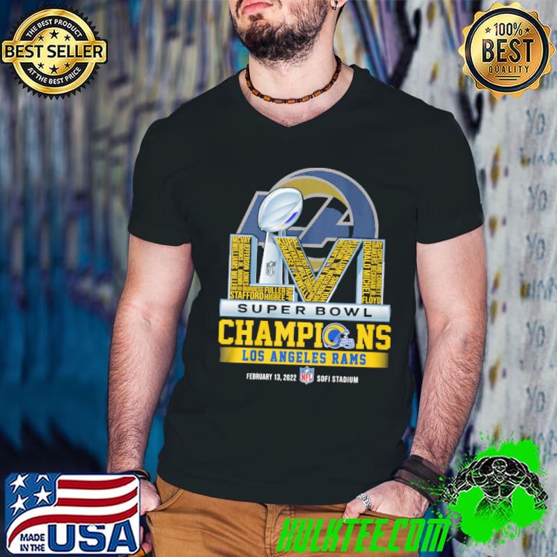 Livi super bowl Champions Los Angeles Rams february 13 2022 sofi stadium shirt