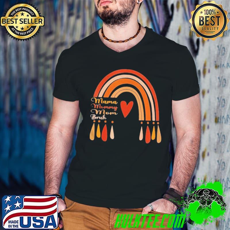 Mama mommy mom bruh retro mommy rainbow mothers day shirt