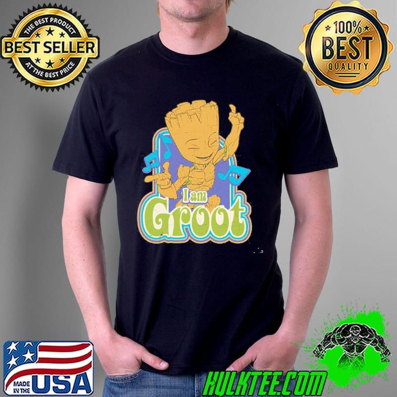 Marvel guardians of the galaxy I am groot vintage music graphic gift shirt