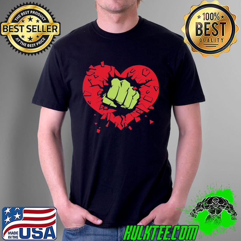 Marvel Hulk smash heart Valentines day shirt