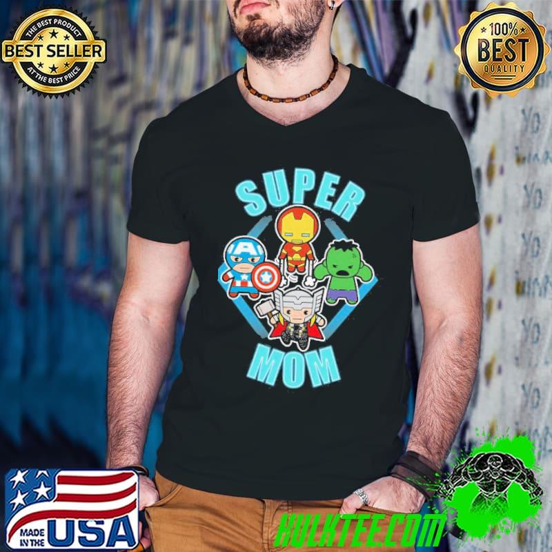 Marvel mothers day kawaiI team super mom graphic Guys V Neck Marvel mothers day kawaiI team super mom graphic Guys V Neck