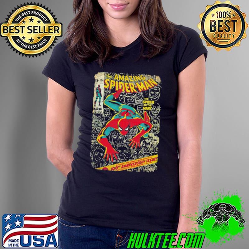 Marvel spiderman comic book anniversary graphic Ladies Tee Marvel spiderman comic book anniversary graphic Ladies Tee