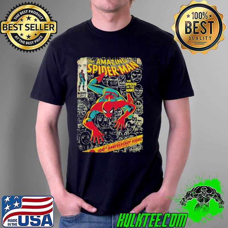 Marvel spiderman comic book anniversary graphic shirt